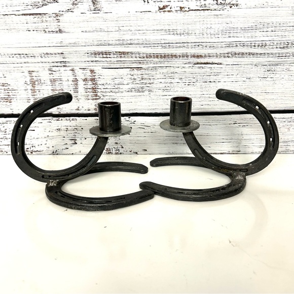 Horseshoe candle holders western - Picture 1 of 2